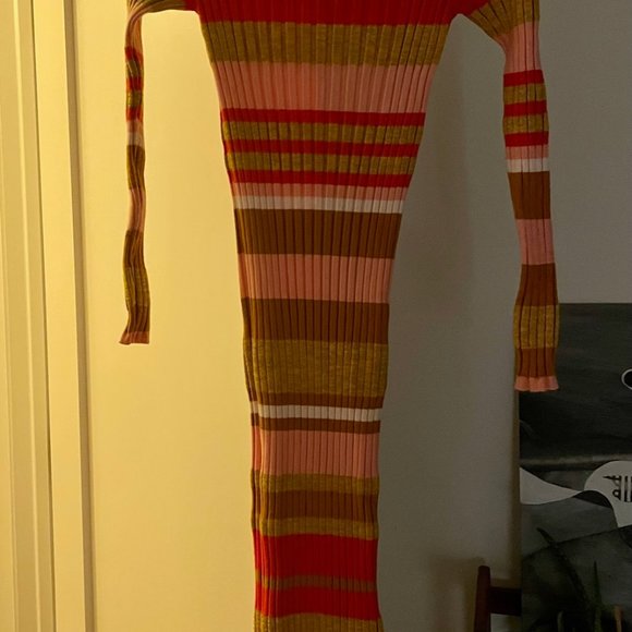 Stine Goya Jeanne Metallic Striped Midi Dress - Picture 9 of 11